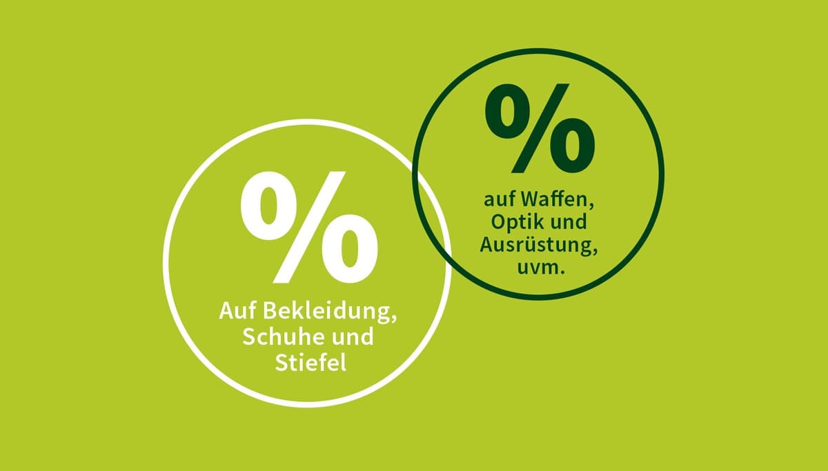 Rabatte auf Bekleidung, Schuhe, Stiefel sowie Waffen, Optik und Ausrüstung